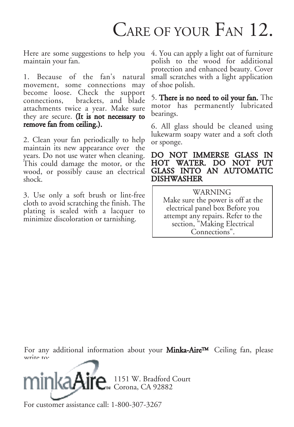 Are of your | Minka Group F702-VB User Manual | Page 14 / 15