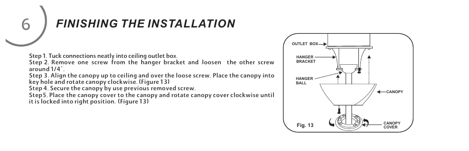 页 14, Finishing the installation | Minka Group F905-DK User Manual | Page 14 / 28