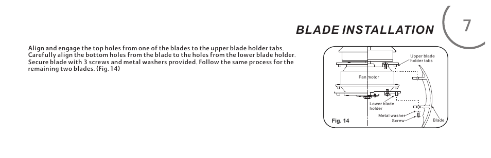 页 15, Blade installation | Minka Group F905-DK User Manual | Page 15 / 28