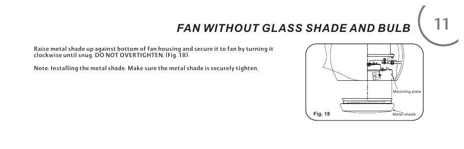 页 19, Fan without glass shade and bulb | Minka Group F905-DK User Manual | Page 19 / 28