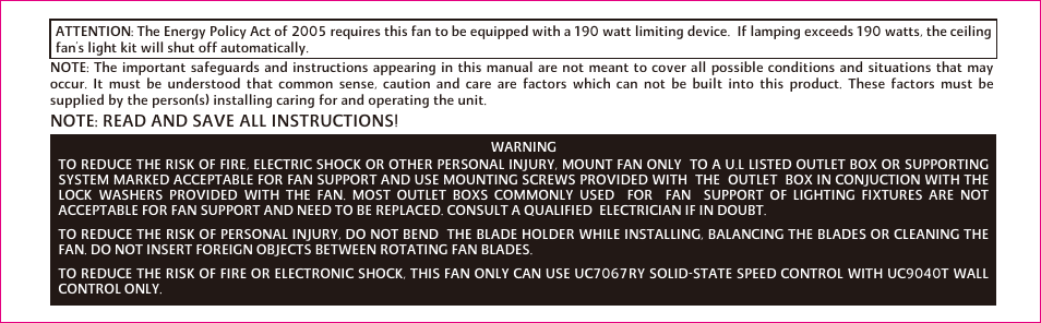 Minka Group F840-CF User Manual | Page 7 / 24