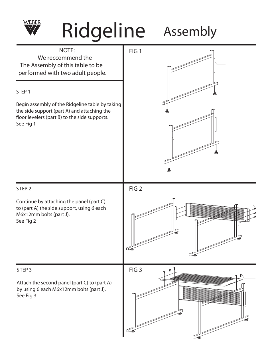 Ridgeline_assem(steps_1), Ridgeline, Assembly | Martin Universal Design U-DS6000P Ridgeline Table User Manual | Page 3 / 5