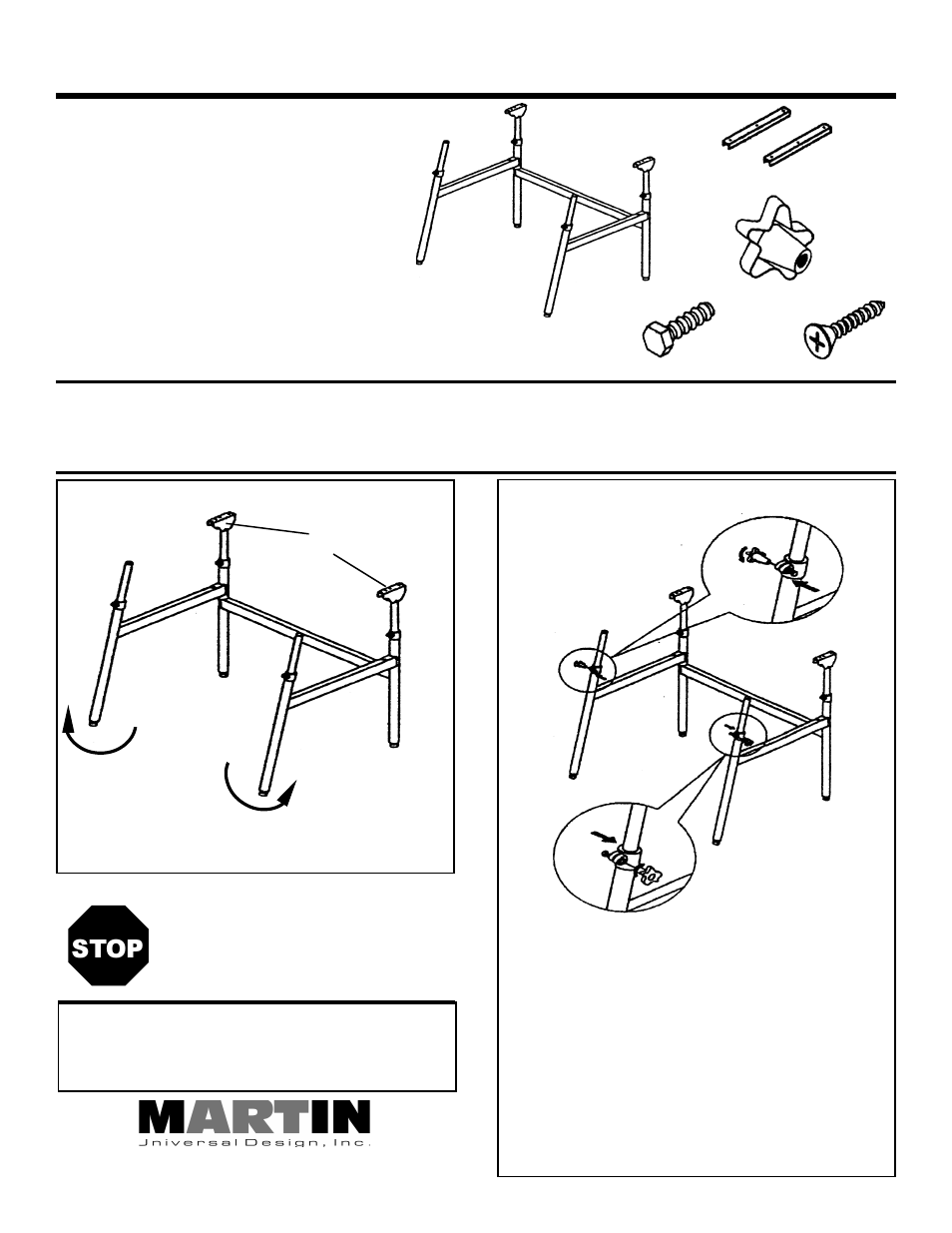 Martin Universal Design U-DS24 BERKELEY MAXUM TABLE User Manual | 2 pages