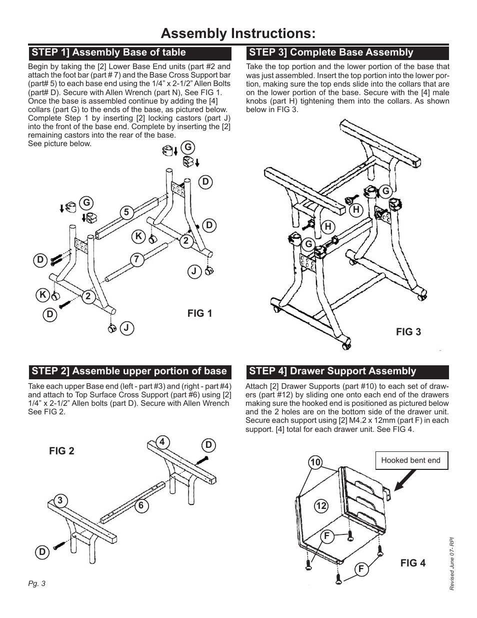 Assembly instructions | Martin Universal Design U-DS90W Creation Station User Manual | Page 3 / 4