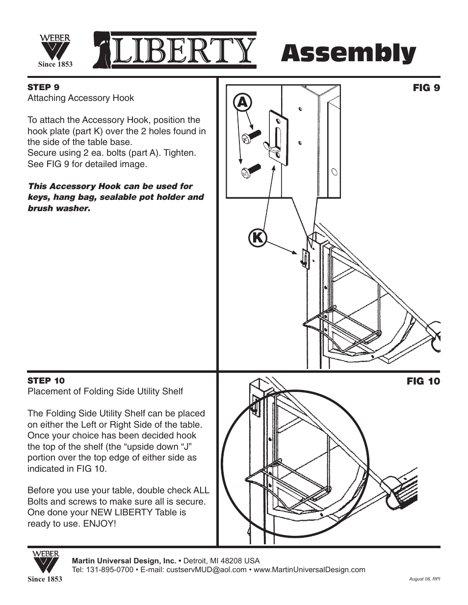 Assembly | Martin Universal Design U-DS1776R - Liberty Drawing Table User Manual | Page 8 / 8
