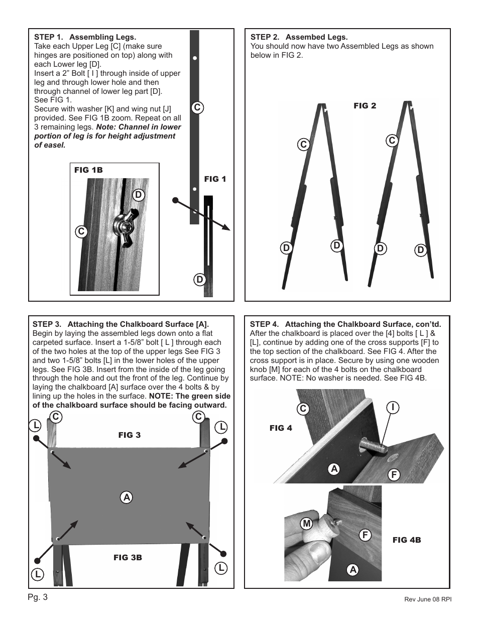 Martin Universal Design U-9601 LEGACY FAMILY EASEL User Manual | Page 3 / 4