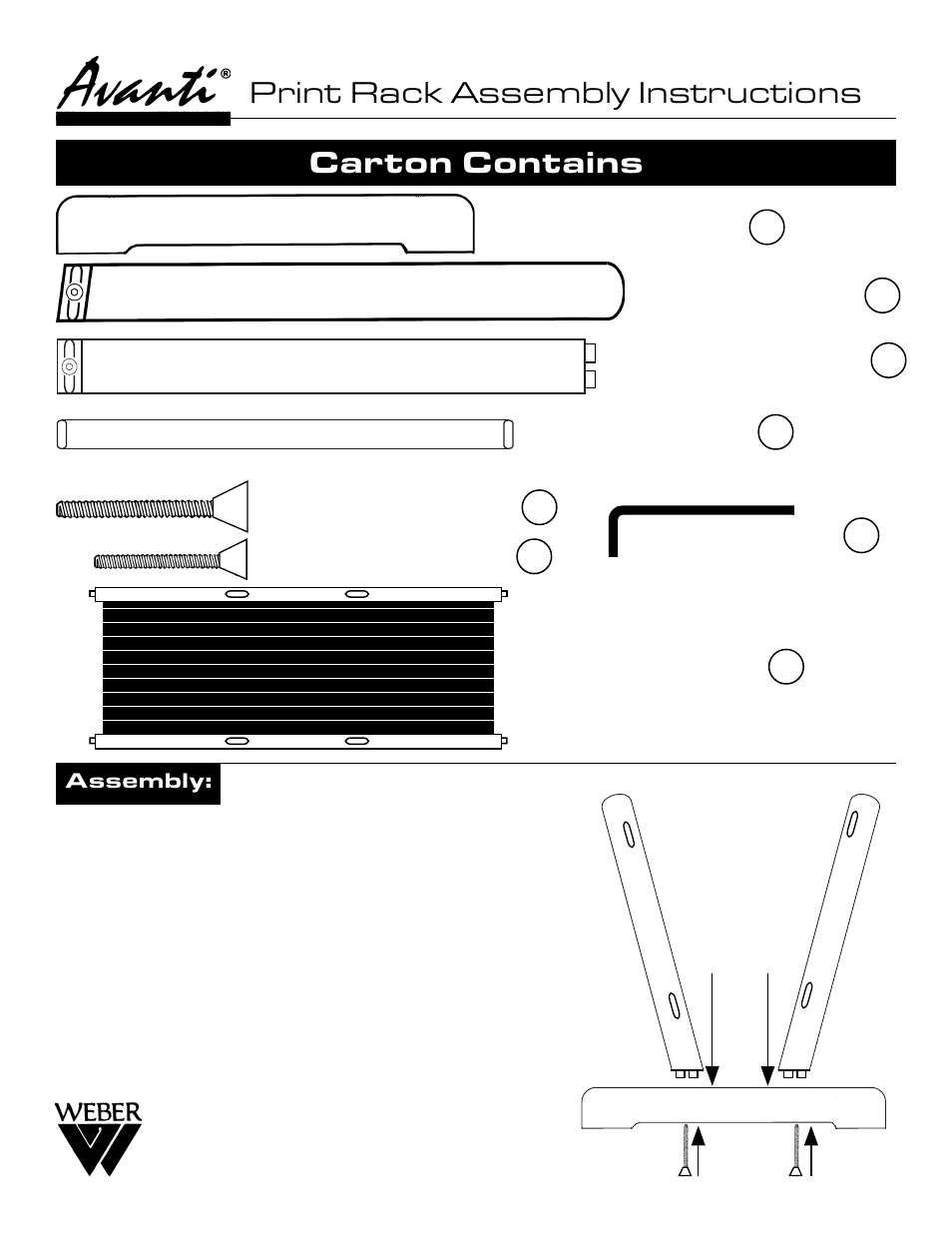 Martin Universal Design Avanti Print Rack Assembly User Manual | 2 pages