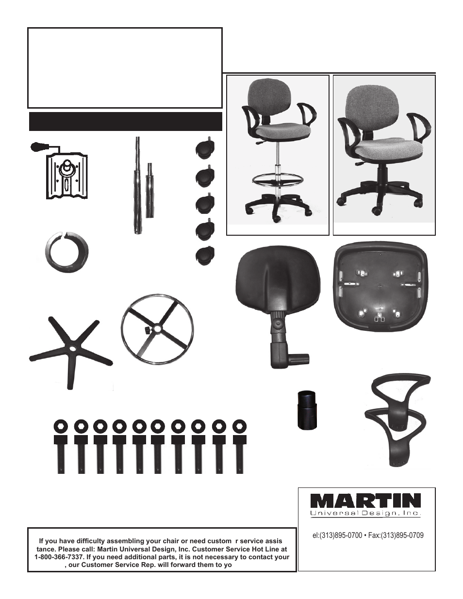 Martin Universal Design 91-1009 STANFORD CHAIR User Manual | 2 pages