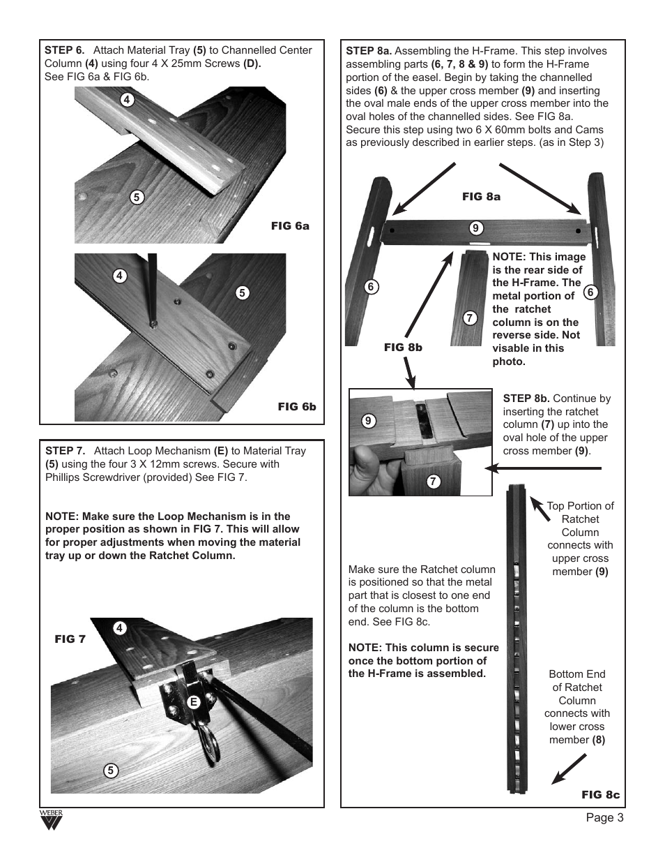 Martin Universal Design 92-3010 Weber Monster Amalﬁ Studio Easel User Manual | Page 3 / 7