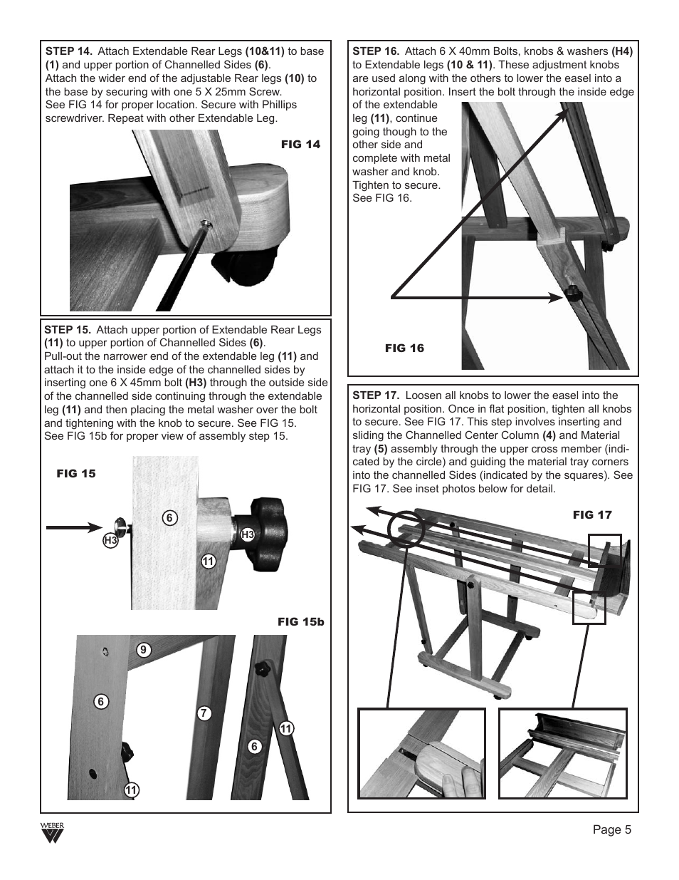 Martin Universal Design 92-3010 Weber Monster Amalﬁ Studio Easel User Manual | Page 5 / 7
