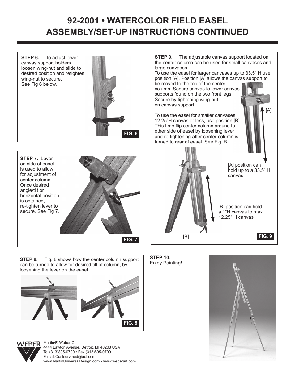 Martin Universal Design 92-2001  WATERCOLOR FIELD EASEL ASSEMBLY User Manual | Page 2 / 2