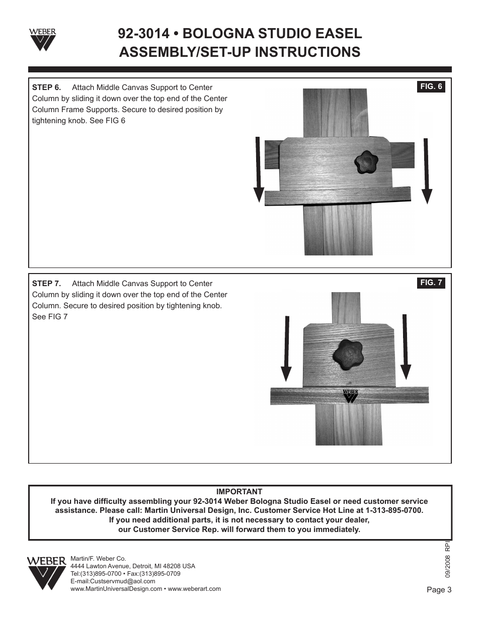 Martin Universal Design 92-3014  BOLOGNA STUDIO EASEL User Manual | Page 3 / 4