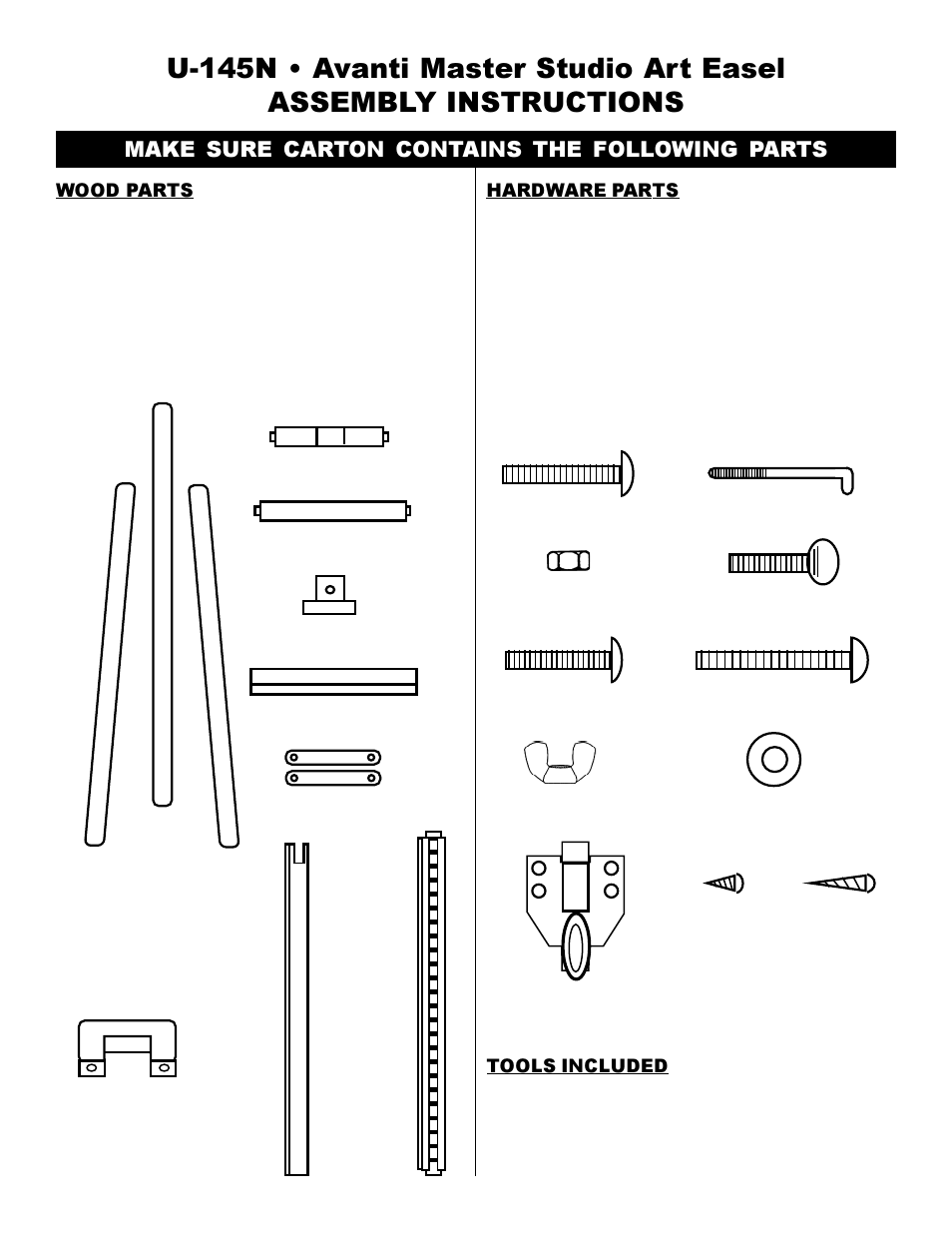 Martin Universal Design U-145N  Avanti Master Studio Art Easel User Manual | 4 pages