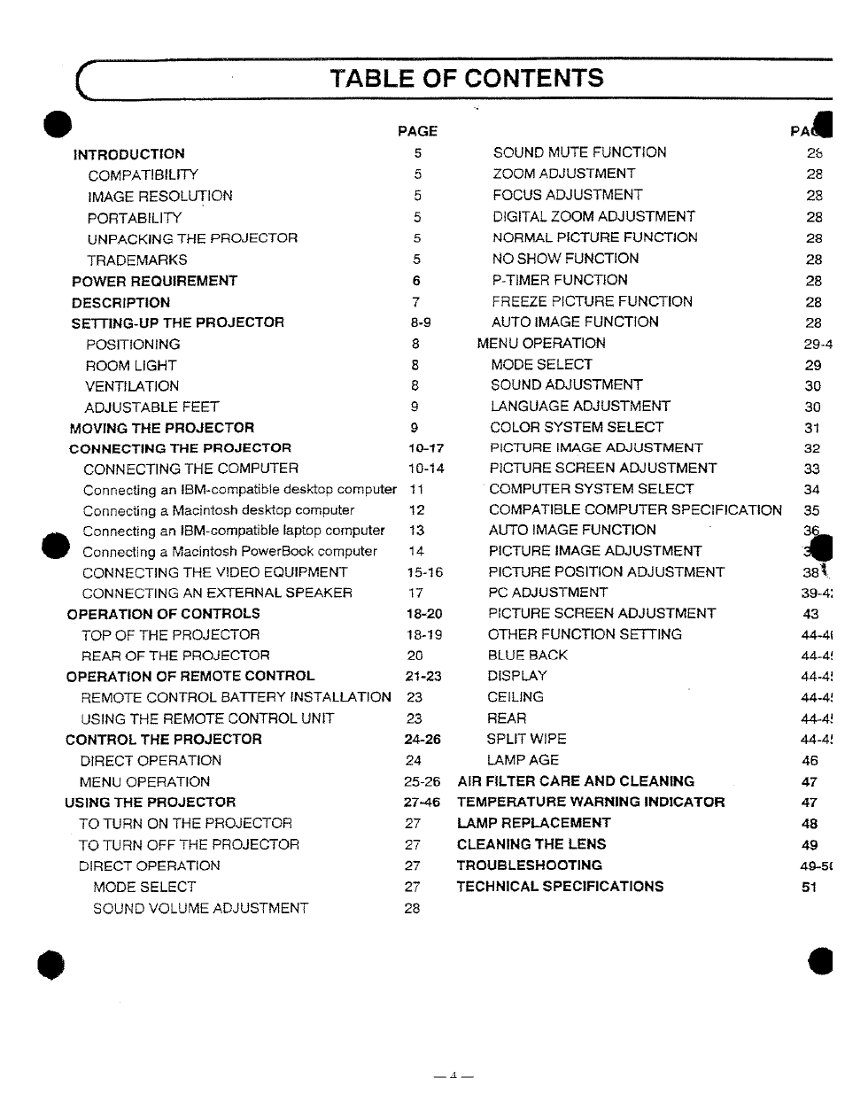 Ask Proxima DP9250 User Manual | Page 4 / 52
