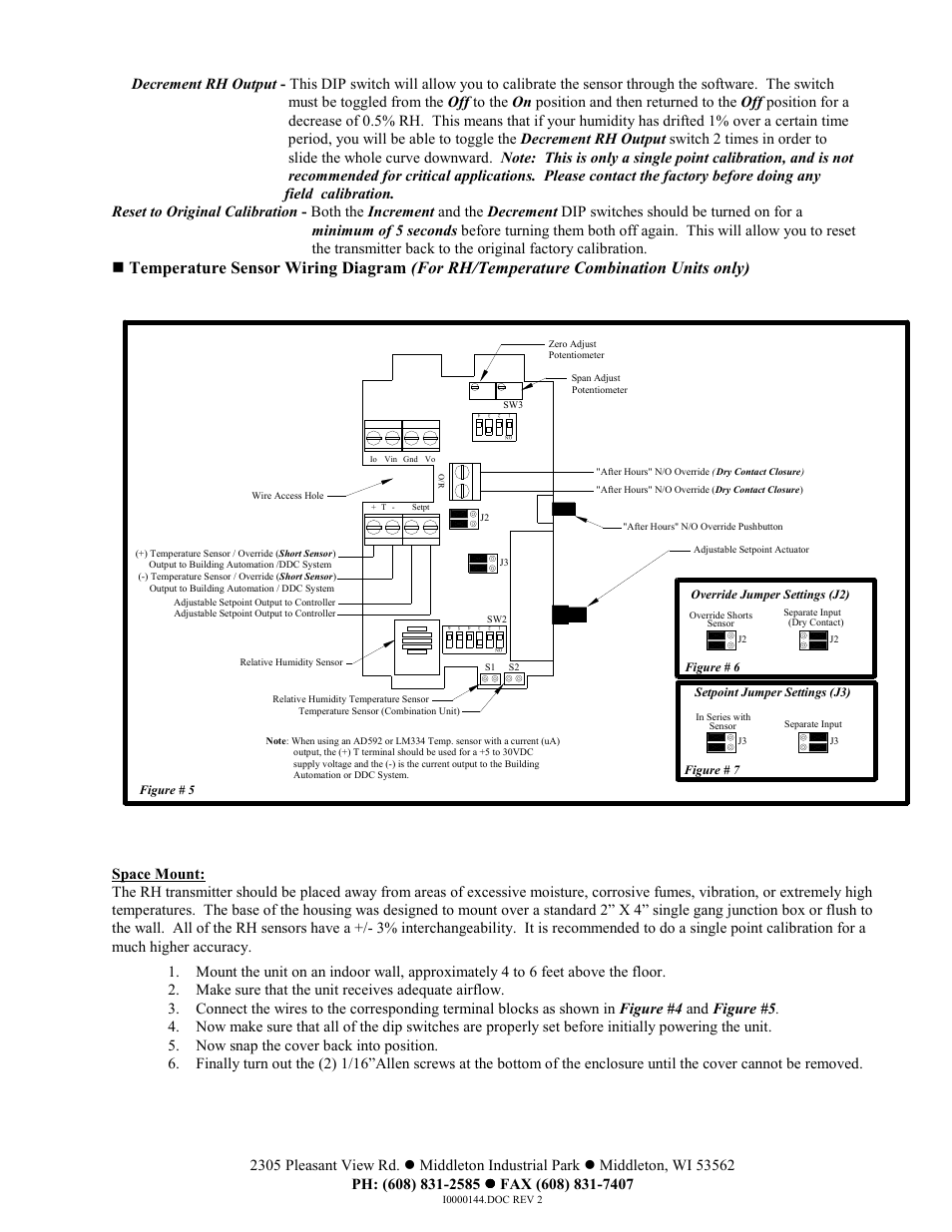 Space mount | Automation Components ACI/ACI RH Room Series User Manual | Page 3 / 4