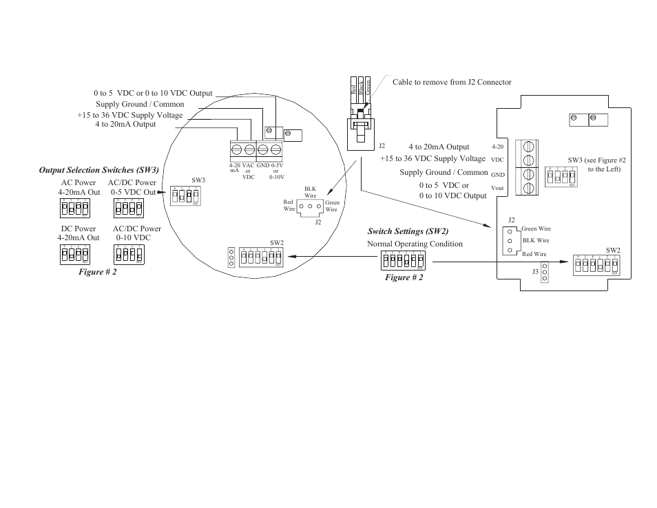 Dc power ac power, Ac/dc power, Cable to remove from j2 connector | Automation Components RH Test and Calibration User Manual | Page 2 / 2