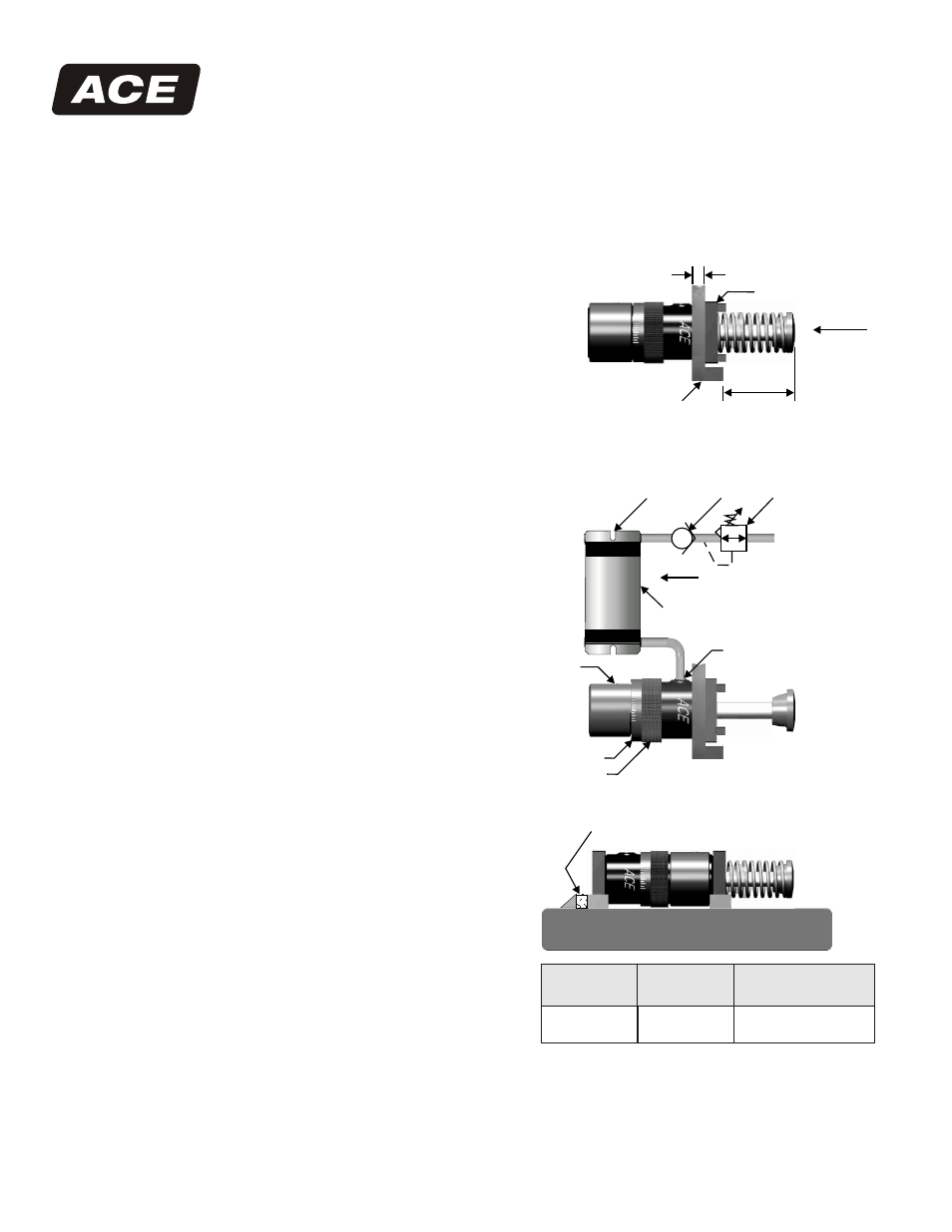 ACE Controls 1-1/2" Bore Adjustable User Manual | 2 pages