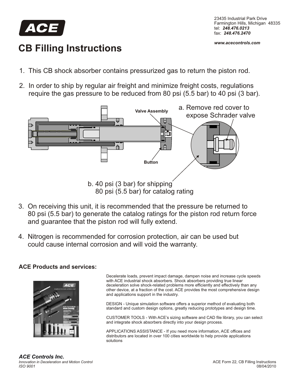 ACE Controls CB Series User Manual | 1 page