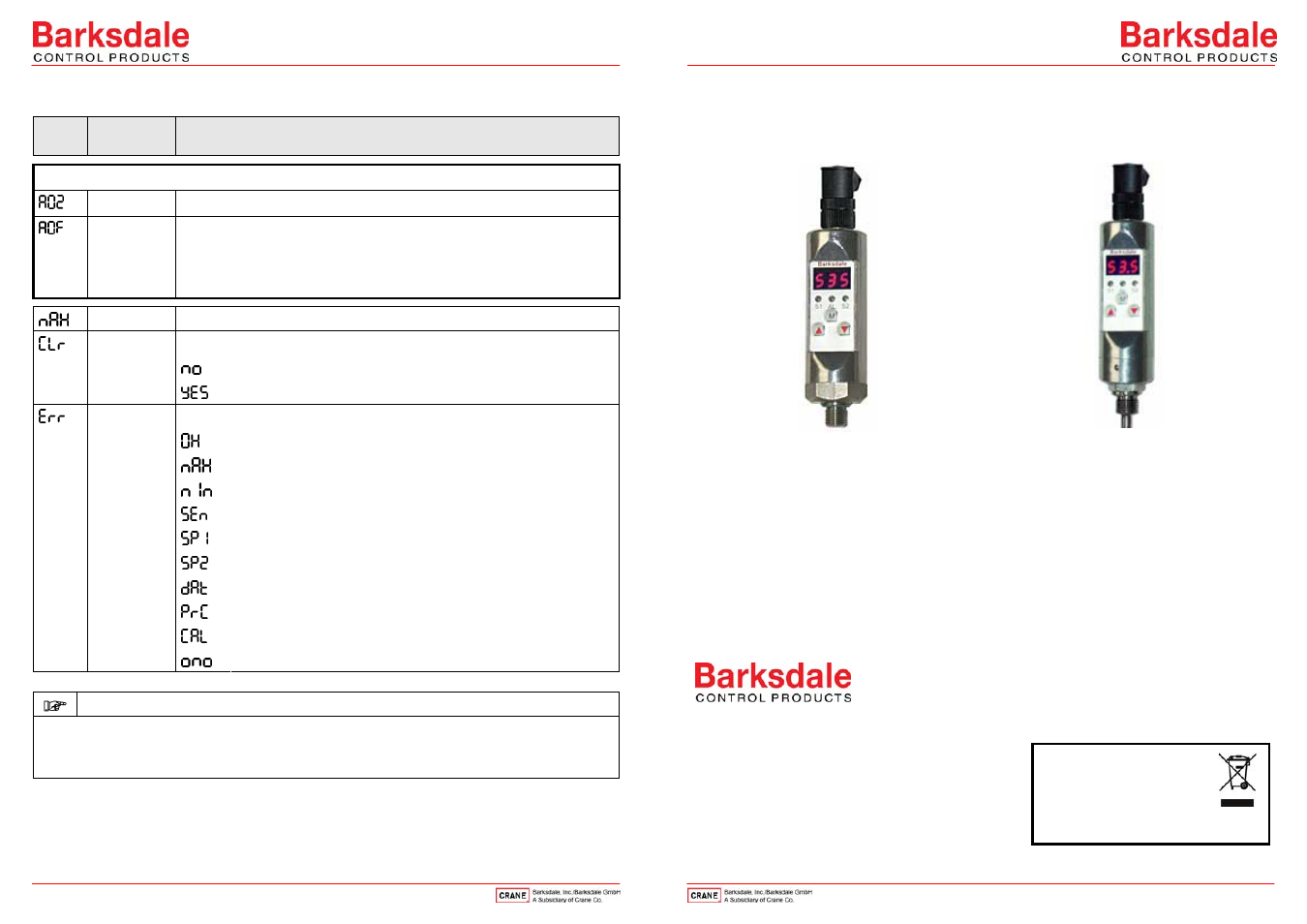 Barksdale TS2000 User Manual | 4 pages