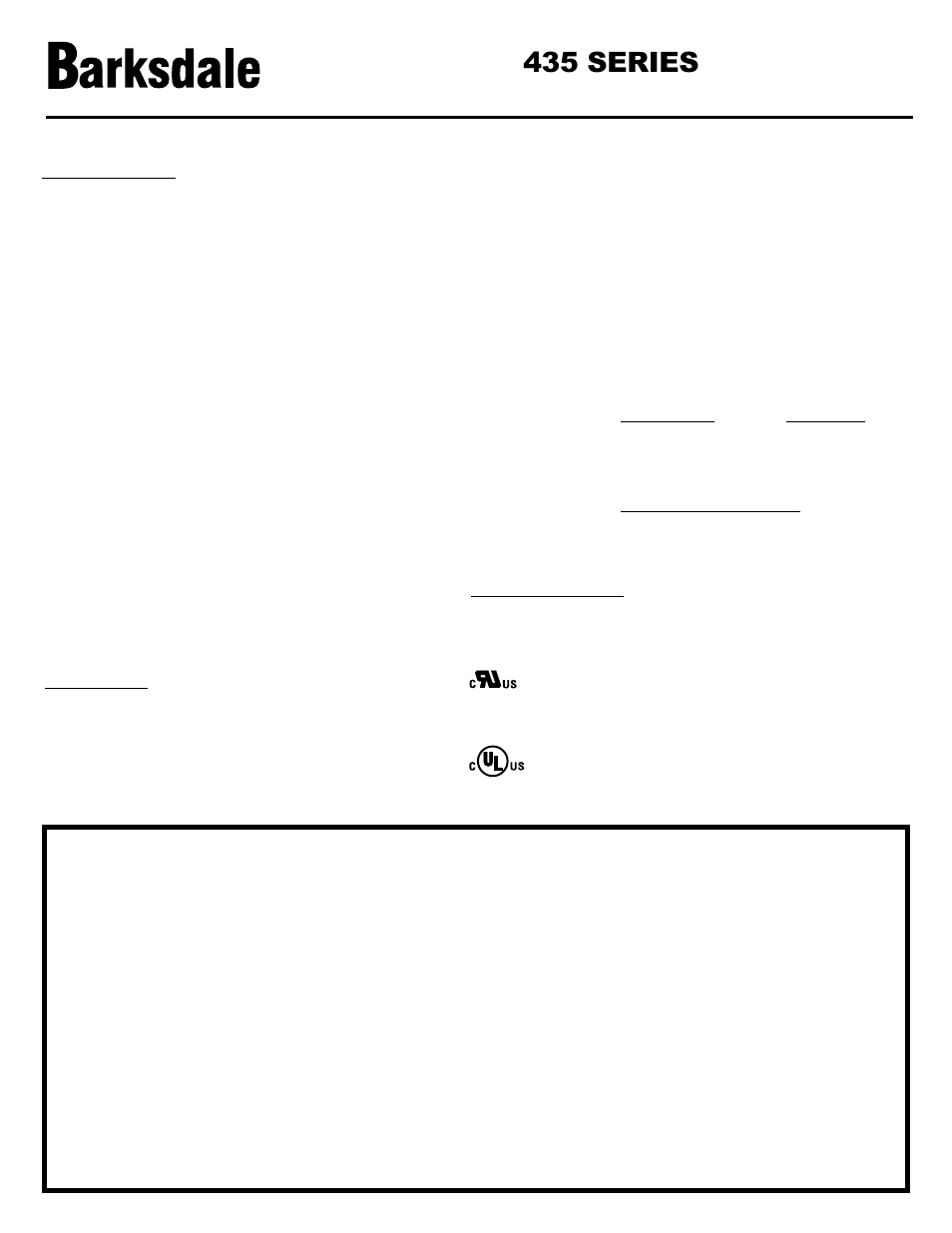 Barksdale Series 436 User Manual | 2 pages
