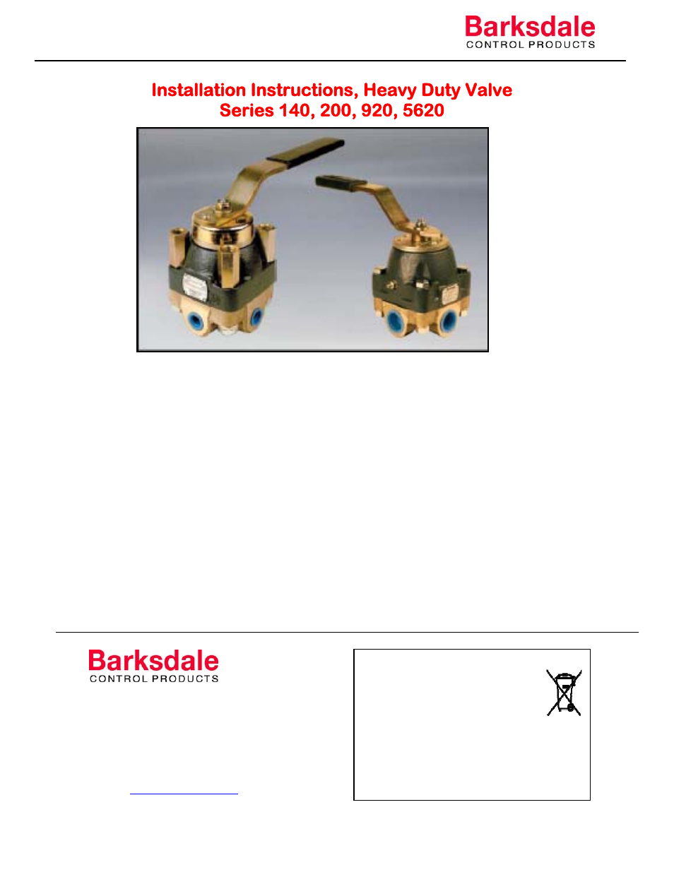 Barksdale Series 5620 User Manual | 16 pages