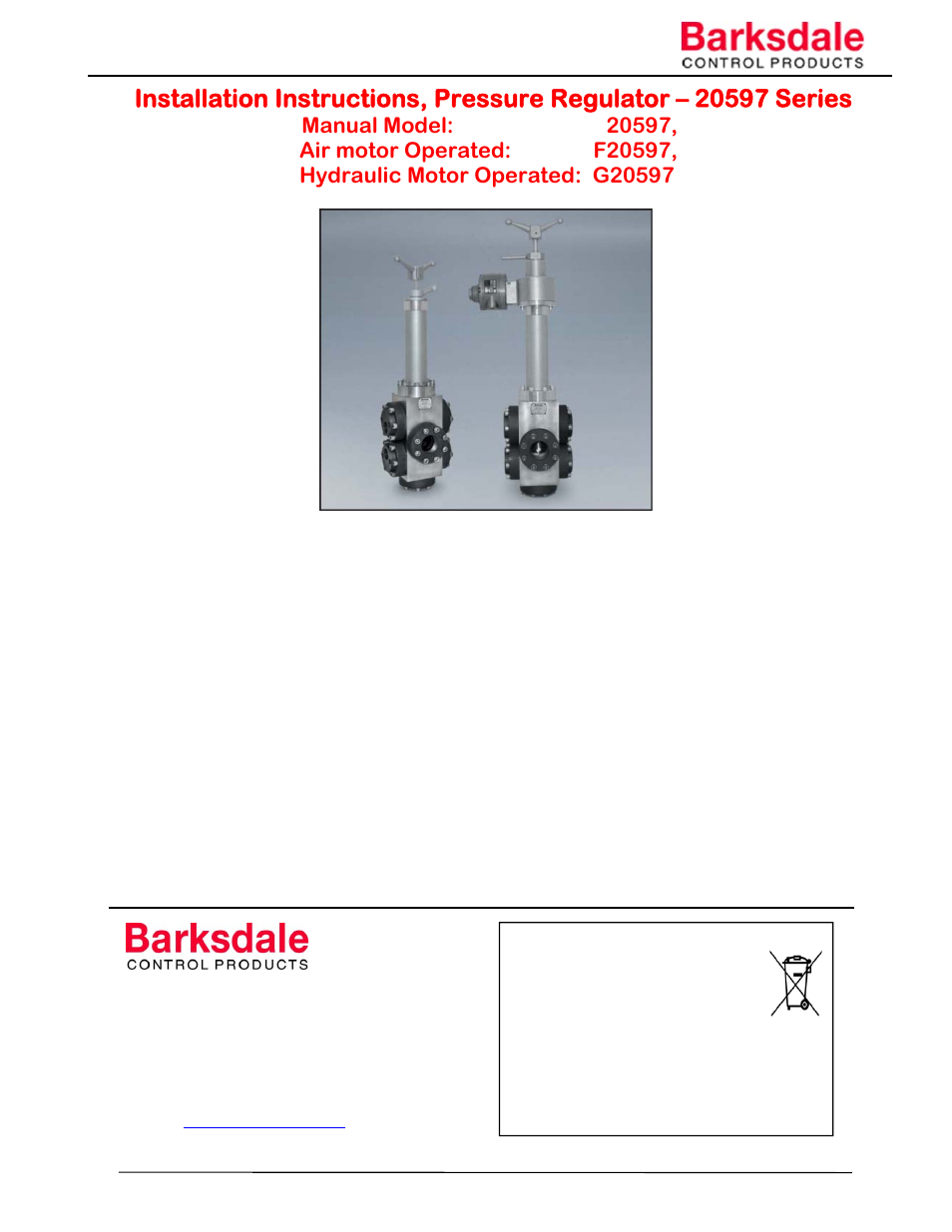 Barksdale Series 20597 User Manual | 10 pages