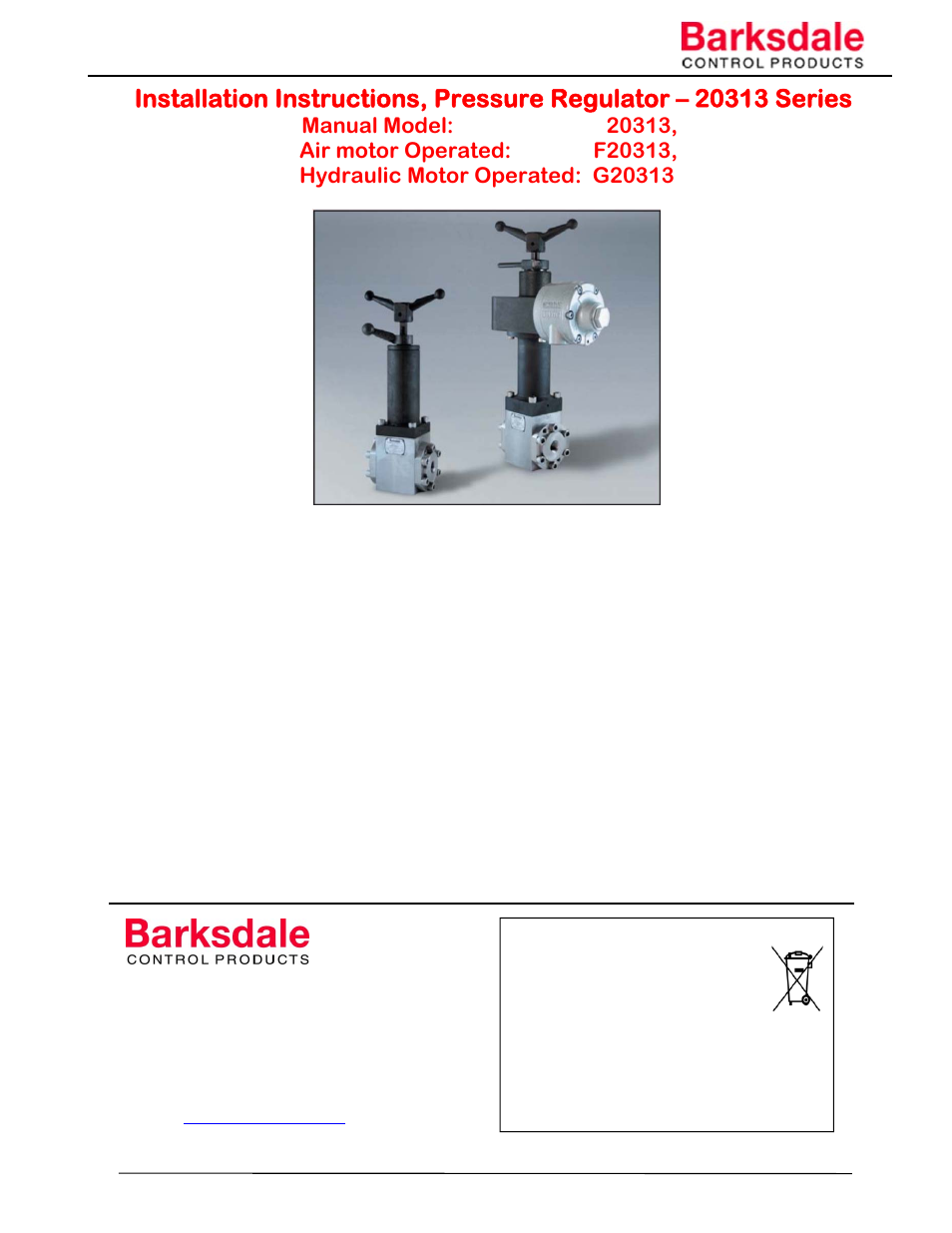 Barksdale Series 20313 User Manual | 11 pages