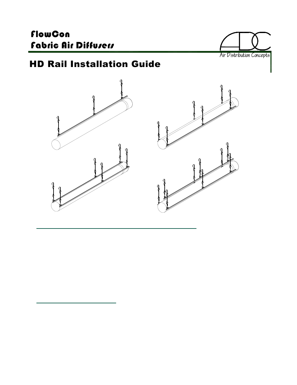 Air Distribution Concepts HD Rail User Manual | 4 pages
