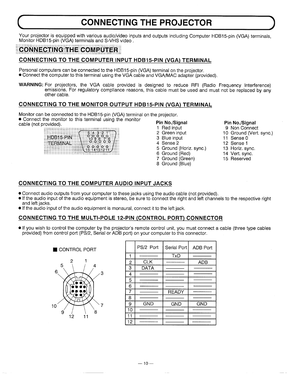 Connecting the computer, Connecting the projector | Ask Proxima DP5600 User Manual | Page 10 / 45