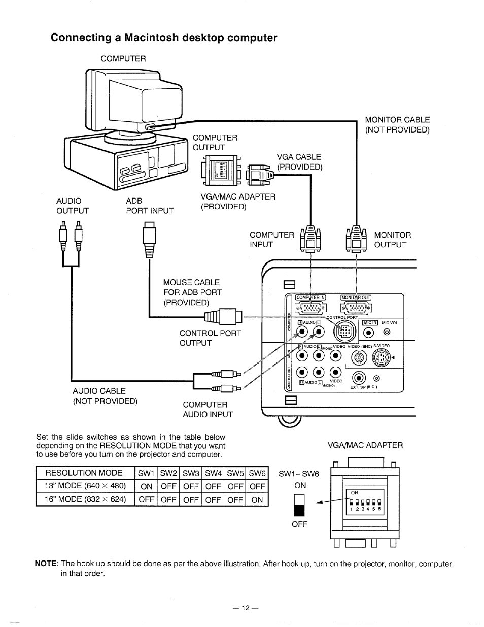 U i_^ u u, Connecting a macintosh desktop computer | Ask Proxima DP5600 User Manual | Page 12 / 45