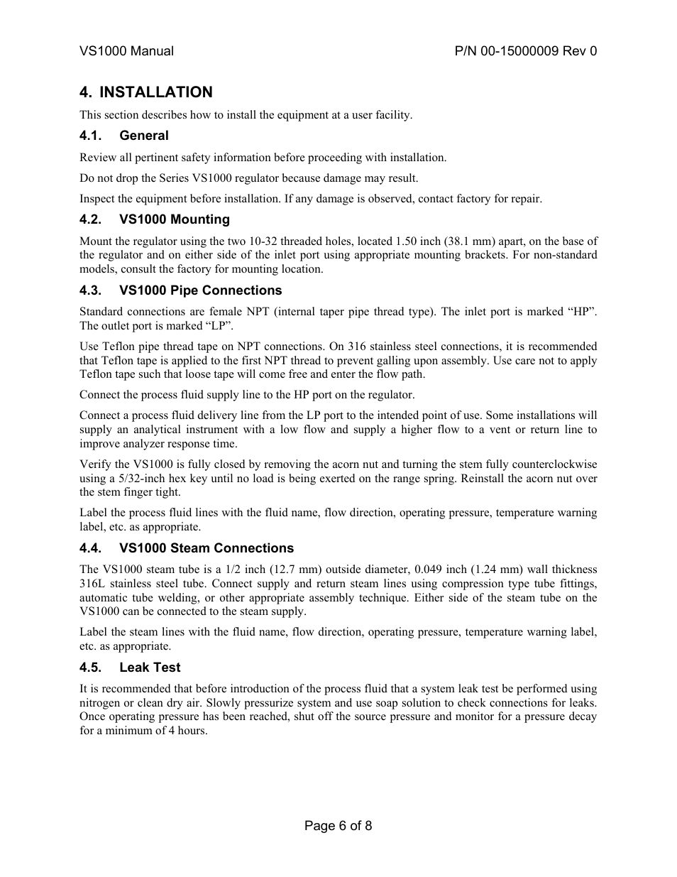 Installation | APTech Series VS1000 User Manual | Page 6 / 8