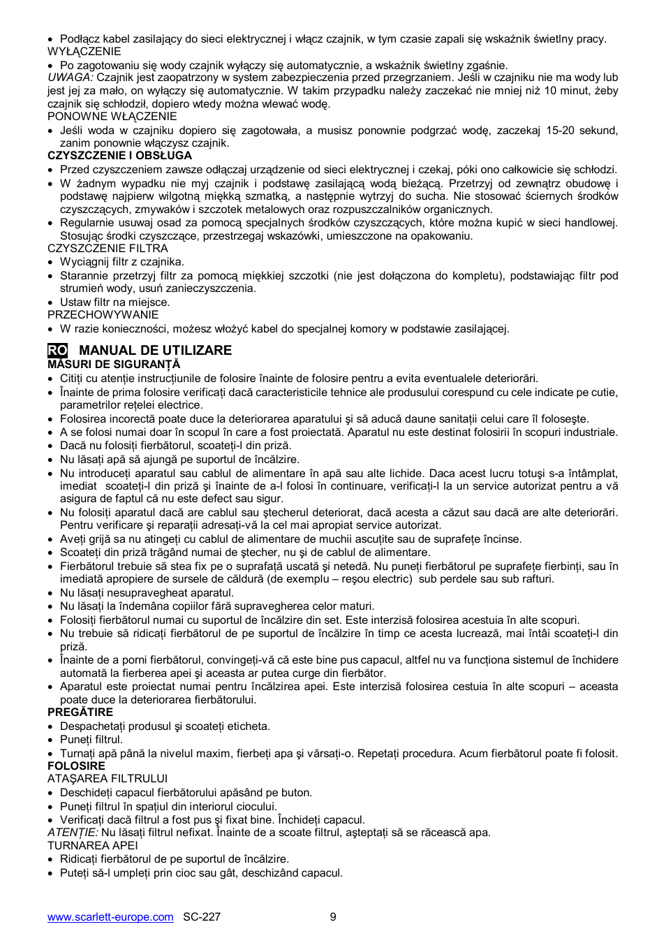 Scarlett SC-227 User Manual | Page 9 / 20