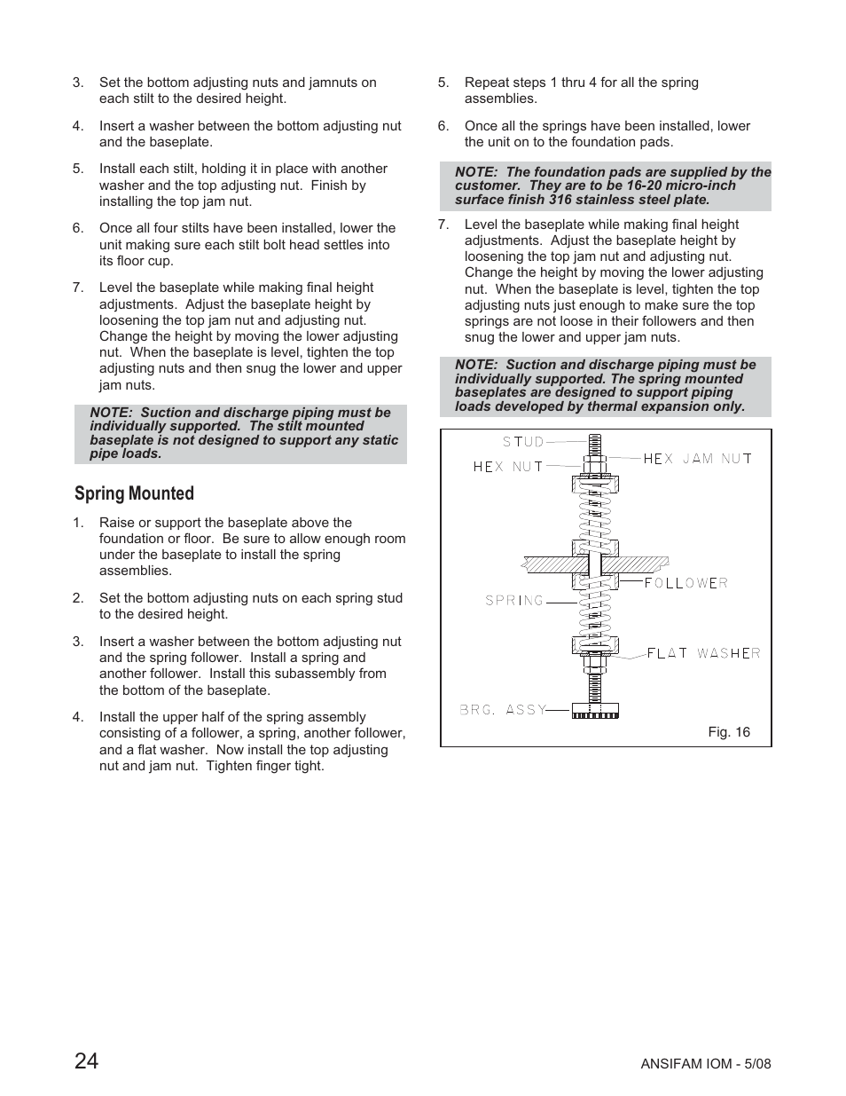 Spring mounted | Goulds Pumps ANSI FAMILY IOM (ATEX Compliant) - IOM User Manual | Page 26 / 148