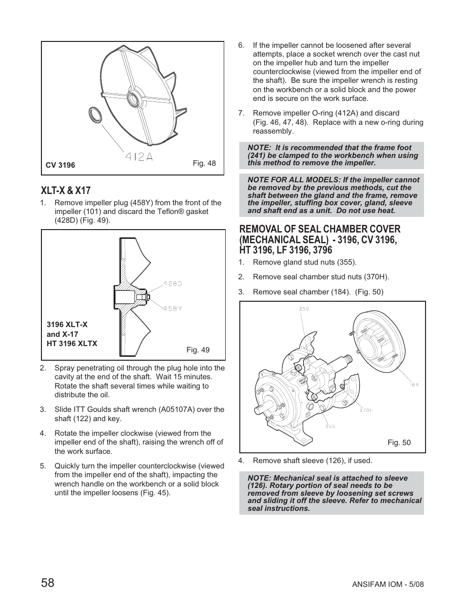 Xlt-x & x17 | Goulds Pumps ANSI FAMILY IOM (ATEX Compliant) - IOM User Manual | Page 60 / 148