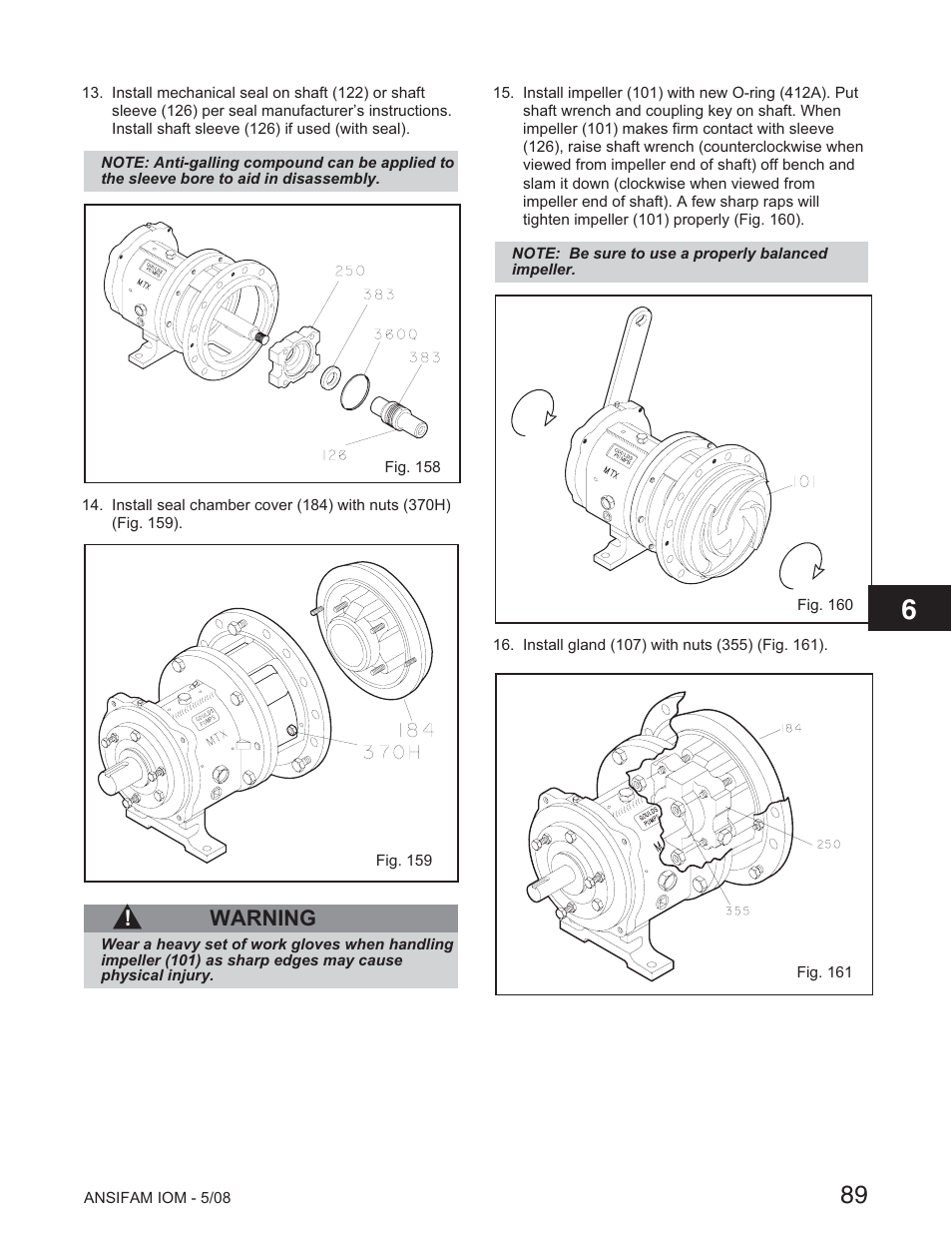 Warning | Goulds Pumps ANSI FAMILY IOM (ATEX Compliant) - IOM User Manual | Page 91 / 148