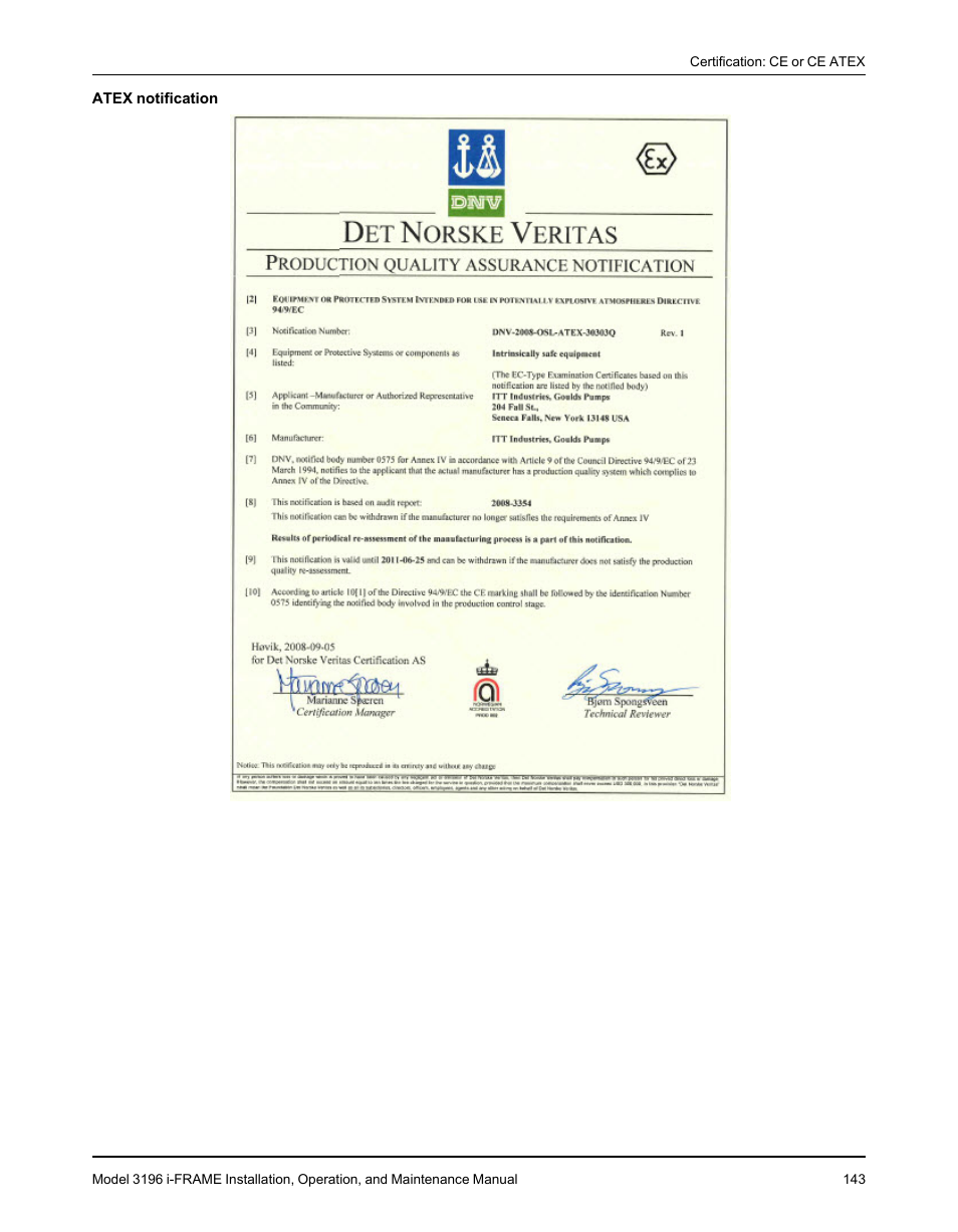 Goulds Pumps 3196 i-FRAME - IOM User Manual | Page 145 / 152