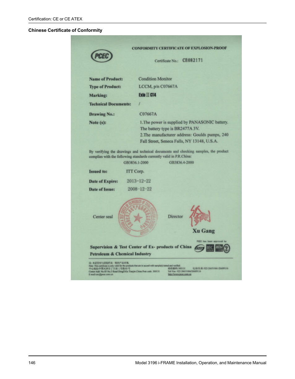 Goulds Pumps 3196 i-FRAME - IOM User Manual | Page 148 / 152