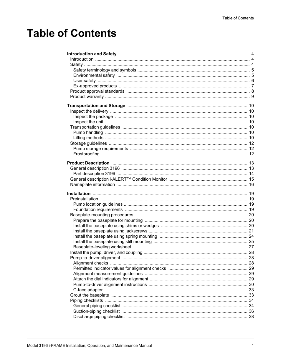 Goulds Pumps 3196 i-FRAME - IOM User Manual | Page 3 / 152