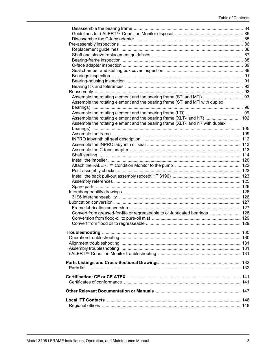 Goulds Pumps 3196 i-FRAME - IOM User Manual | Page 5 / 152