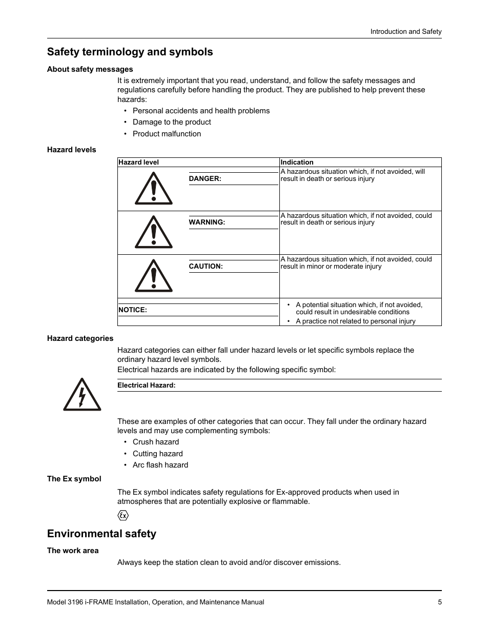 Safety terminology and symbols, Environmental safety | Goulds Pumps 3196 i-FRAME - IOM User Manual | Page 7 / 152