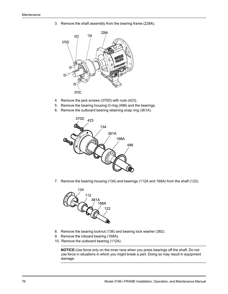 Goulds Pumps 3196 i-FRAME - IOM User Manual | Page 78 / 152