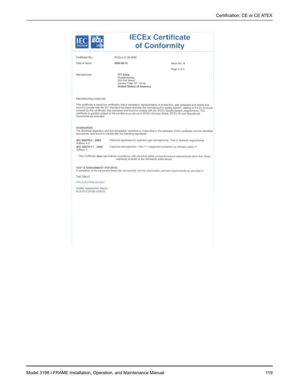 Goulds Pumps 3198 i-FRAME - IOM User Manual | Page 121 / 126