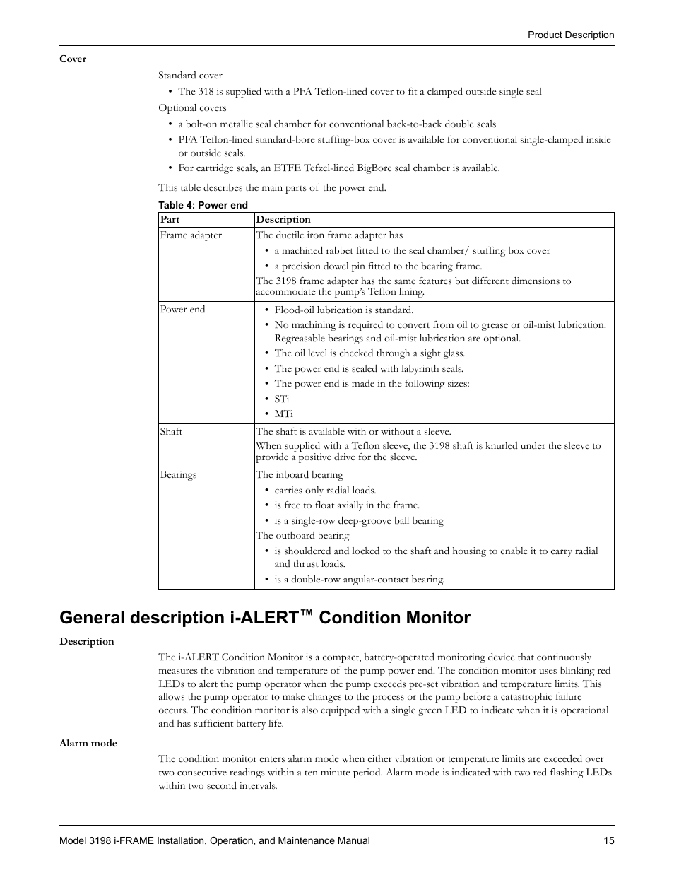 General description i-alert™ condition monitor, General description i-alert, Condition monitor | Goulds Pumps 3198 i-FRAME - IOM User Manual | Page 17 / 126