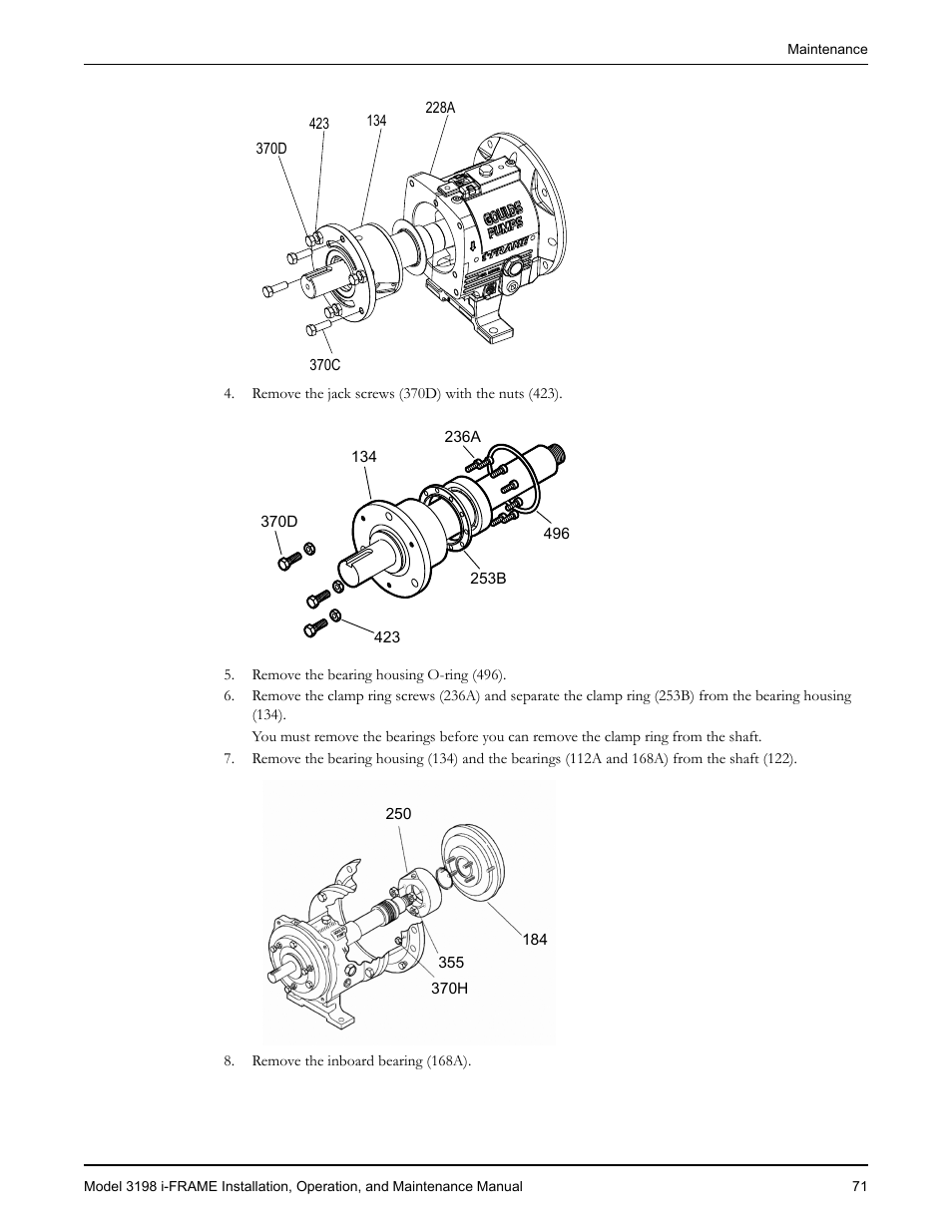 Goulds Pumps 3198 i-FRAME - IOM User Manual | Page 73 / 126