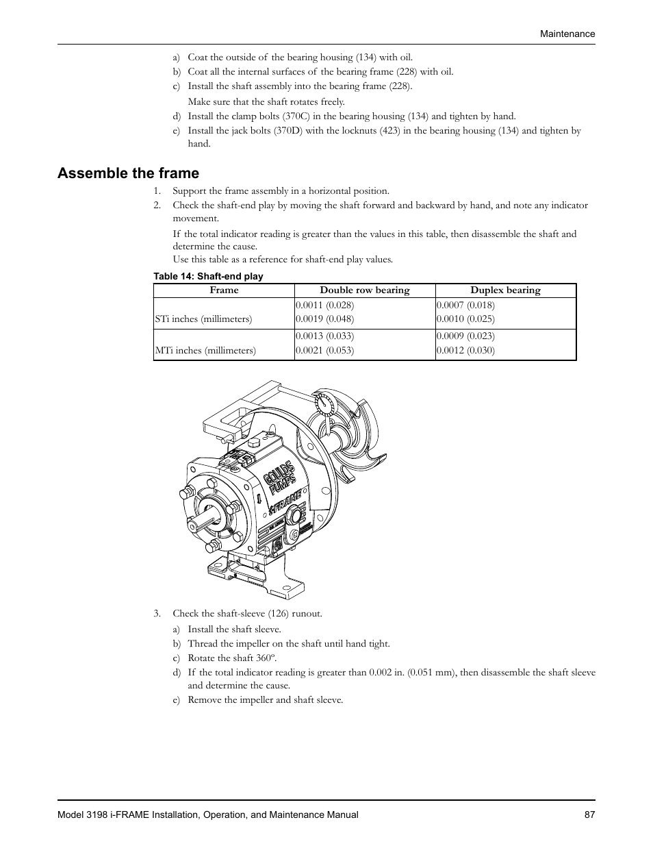Assemble the frame | Goulds Pumps 3198 i-FRAME - IOM User Manual | Page 89 / 126