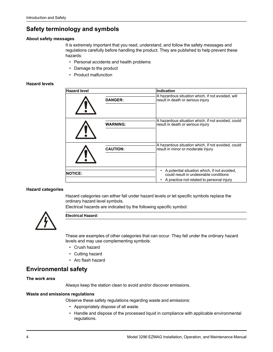 Safety terminology and symbols, Environmental safety | Goulds Pumps 3296 EZMAG - IOM User Manual | Page 6 / 96