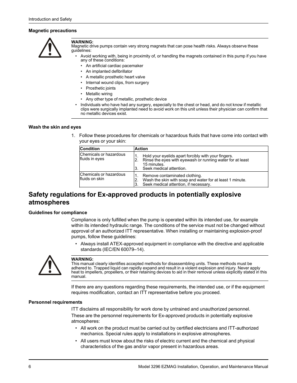 Goulds Pumps 3296 EZMAG - IOM User Manual | Page 8 / 96