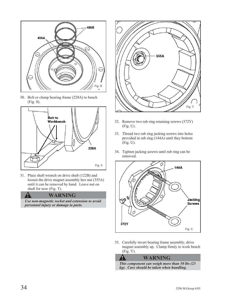 Warning | Goulds Pumps 3296M - IOM User Manual | Page 38 / 92