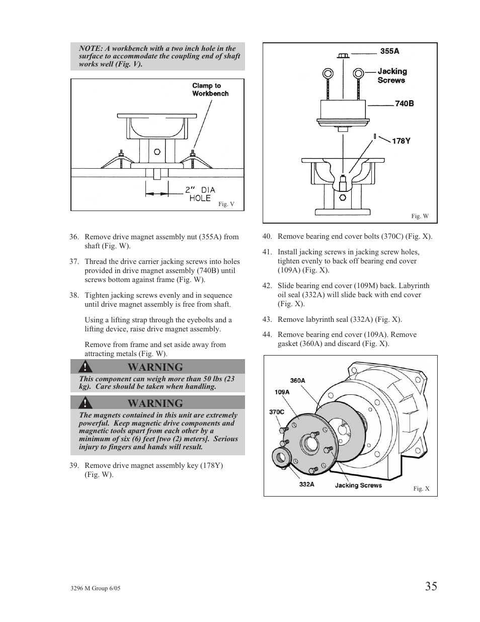 Warning | Goulds Pumps 3296M - IOM User Manual | Page 39 / 92