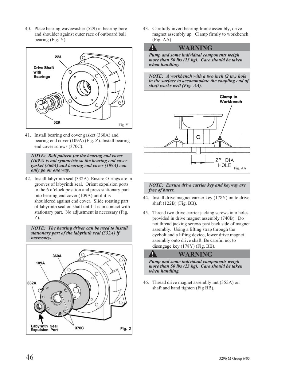 Warning | Goulds Pumps 3296M - IOM User Manual | Page 50 / 92